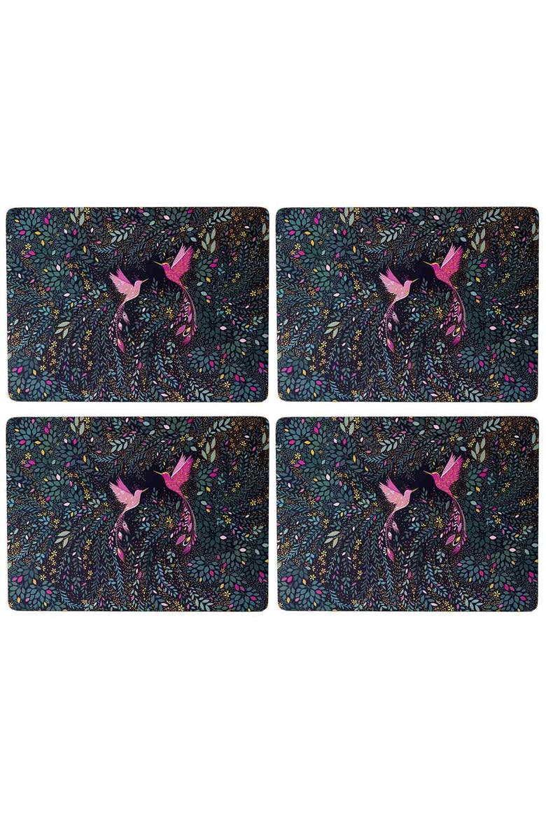 Sara Miller India Set of 4 Cork Back Placemats, Alternate, color, Blue