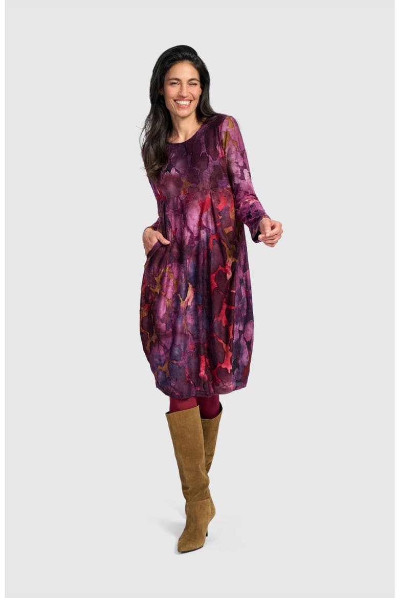 Fandango Draped Dress, Main, color, Wine