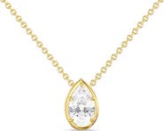 Everlee Gold Frame Pear Lab Diamond Pendant Necklace in 14K
