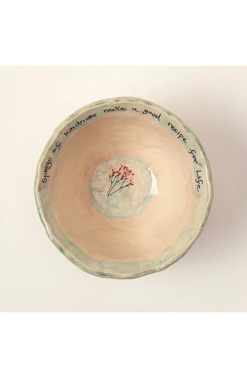 Nina J Design Studios Sprigs Of Kindness Bowl In Multi