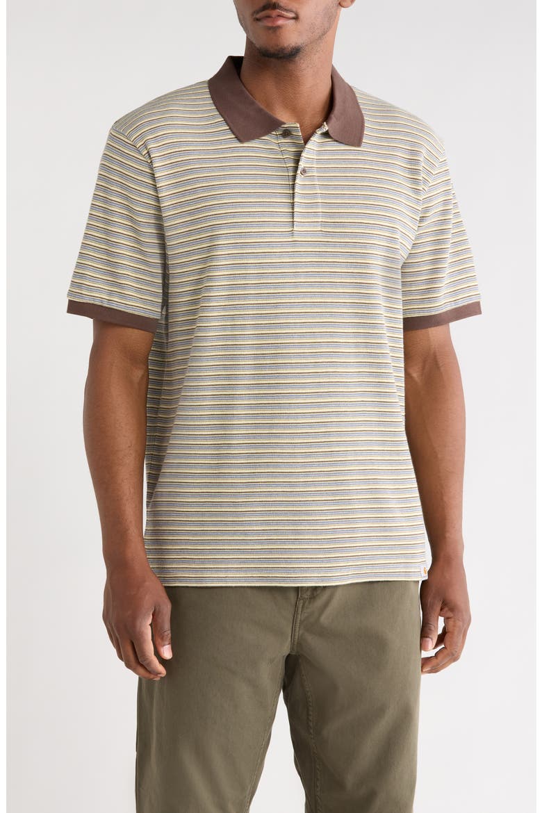Dion Stripe Cotton Polo, Main, color, DION STRIPE/WAX