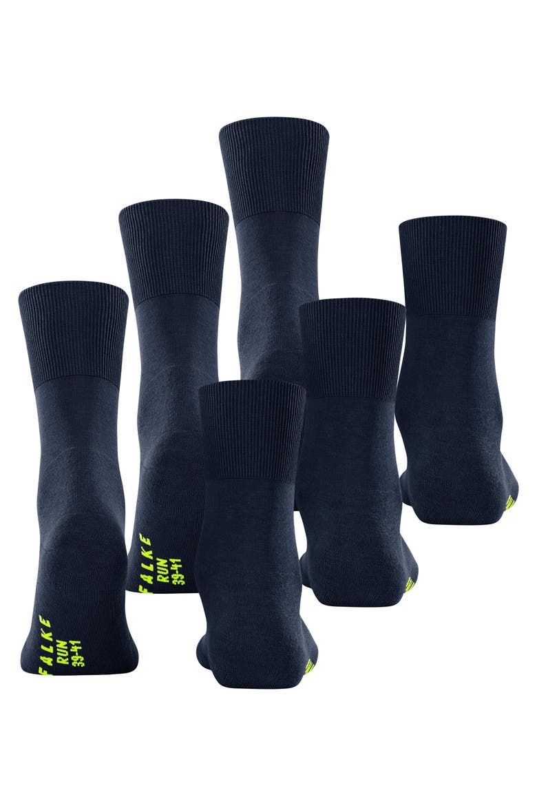 Run Cotton Socks 3-Pack, Alternate, color, Marine