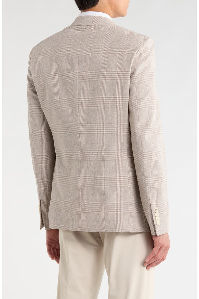 Plaid Linen & Cotton Sport Coat, Alternate, color, BROWN