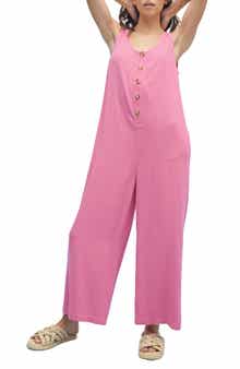 Button Front Sleeveless Jumpsuit