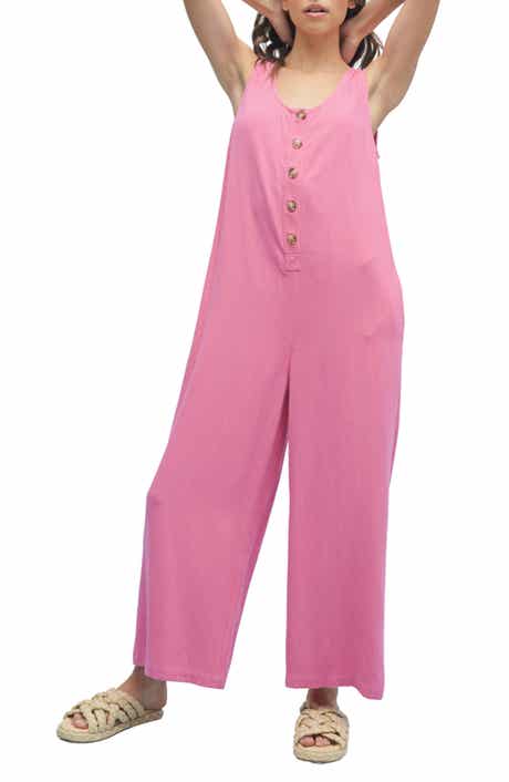 Button Front Sleeveless Jumpsuit