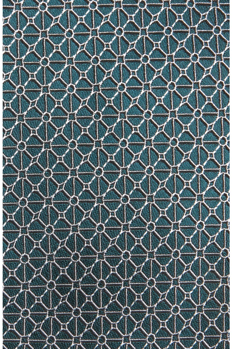 Geometric Silk Jacquard Tie, Alternate, color, TEAL