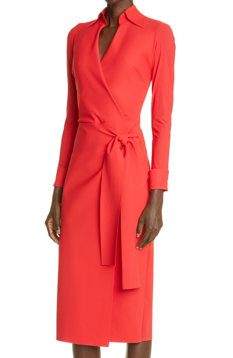 Chiara Boni La Petite Robe Kamala Long Sleeve Jersey Wrap Dress, Alternate, color,