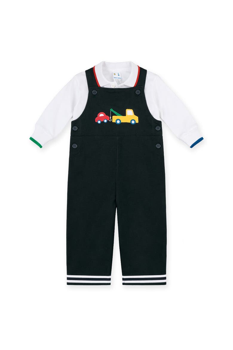 French Terry Knit Longall With Tow Truck, Alternate, color, Navy Blue