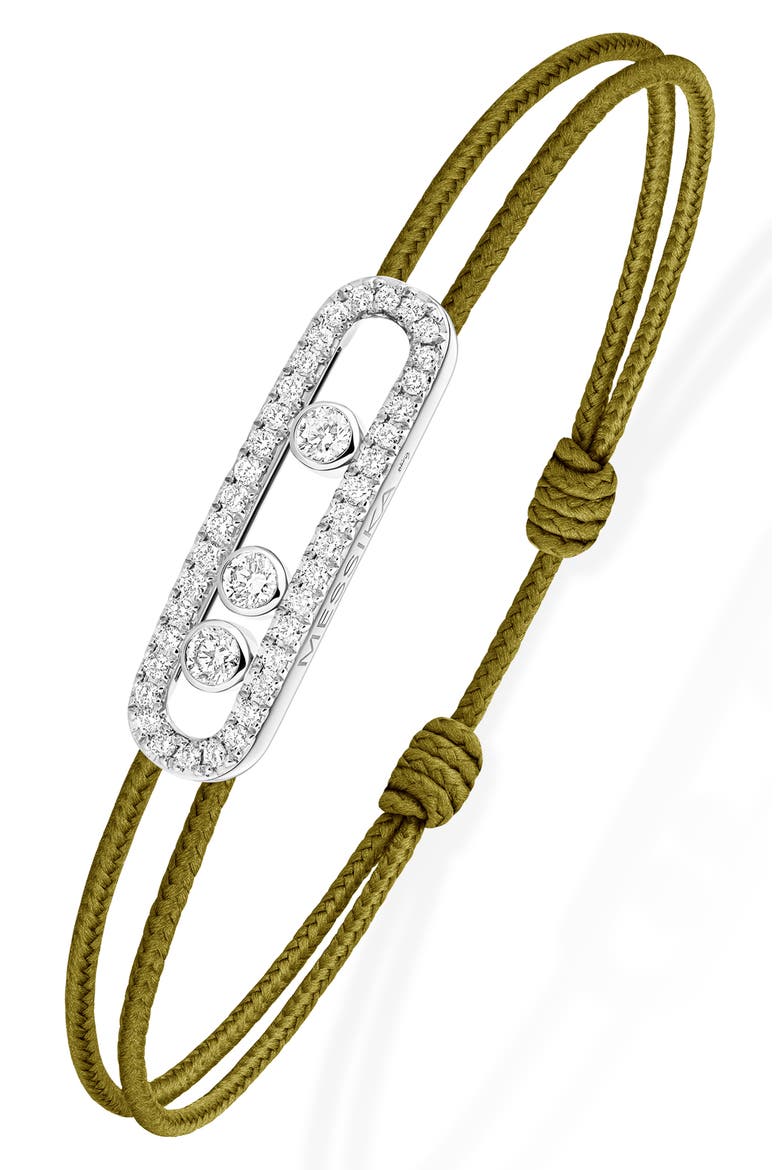 Care Pavé Diamond Cord Bracelet, Alternate, color, WHITE GOLD