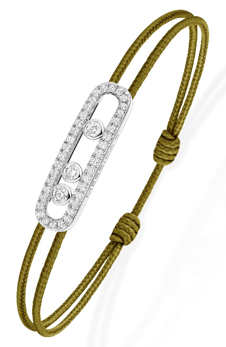 Messika Care Pavé Diamond Cord Bracelet, Alternate, color, White Gold