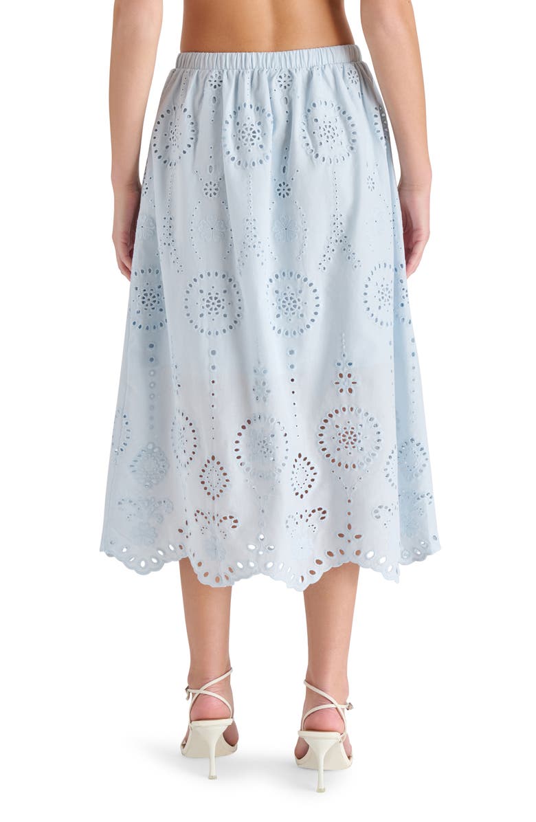 Steve Madden Anaisa Eyelet Embroidered Midi Skirt, Alternate, color, Iris Blue