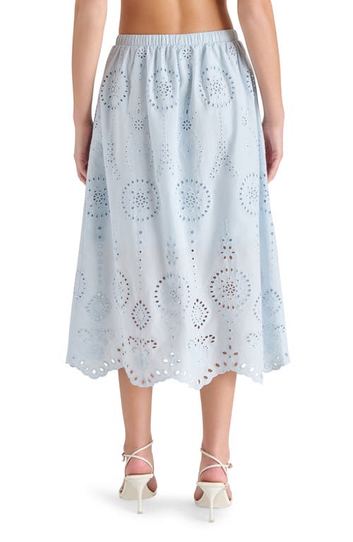 Steve Madden Anaisa Eyelet Embroidered Midi Skirt In Iris Blue
