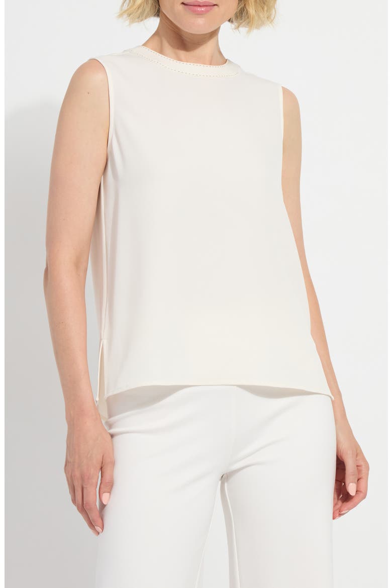 Kavita Contrast Stitch Sleeveless Top, Main, color, CHALK