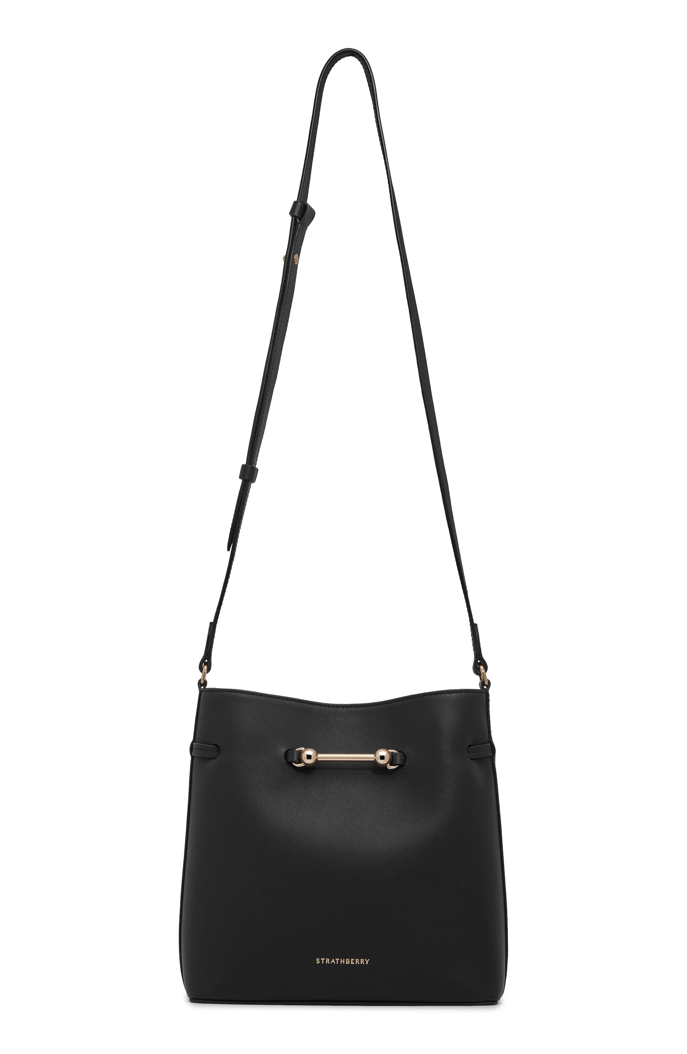 Corda Leather Bucket Bag, Main, color, BLACK