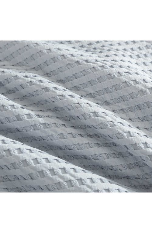 Kenneth Cole Solid Waffle Knit Full/queen Comforter & Sham Set In Light-pastel Blue