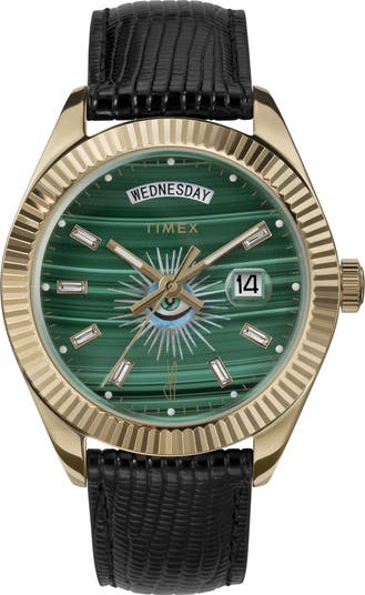 Timex® x Jacquie Aiche Leather Strap Watch, 41mm | Nordstrom