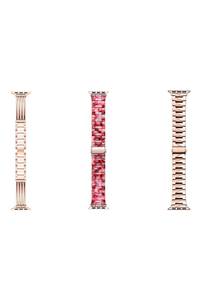 Scarlett, Clara & Claire 3-Pack Watchbands, Alternate, color, ROSE GOLD