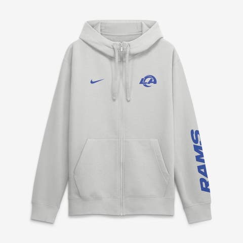 Men's Nike Gray Los Angeles Rams Cool Down Club Full-Zip Hoodie