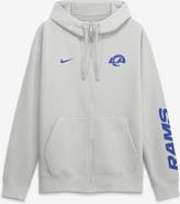 Nike Men's Nike Gray Los Angeles Rams Cool Down Club Full-Zip Hoodie