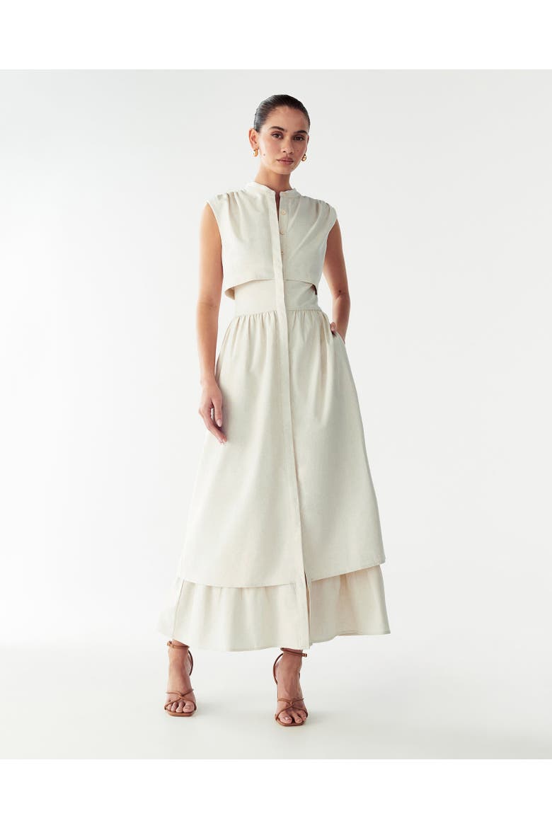 Fallyn Midi Dress, Alternate, color, Natural