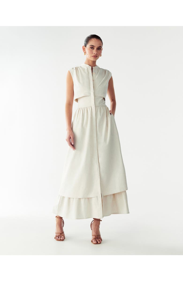 WILLA Fallyn Midi Dress, Alternate, color, Natural