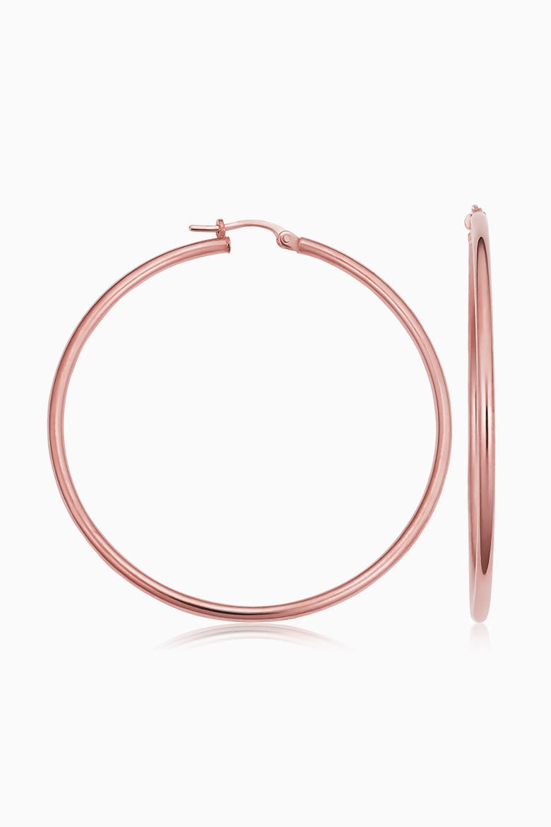 14K Rose Gold Everything Large Hoop Earrings, Main, color, Rose Gold