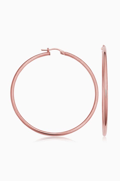 14K Rose Gold Everything Large Hoop Earrings