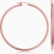 Oradina 14K Rose Gold Everything Large Hoop Earrings