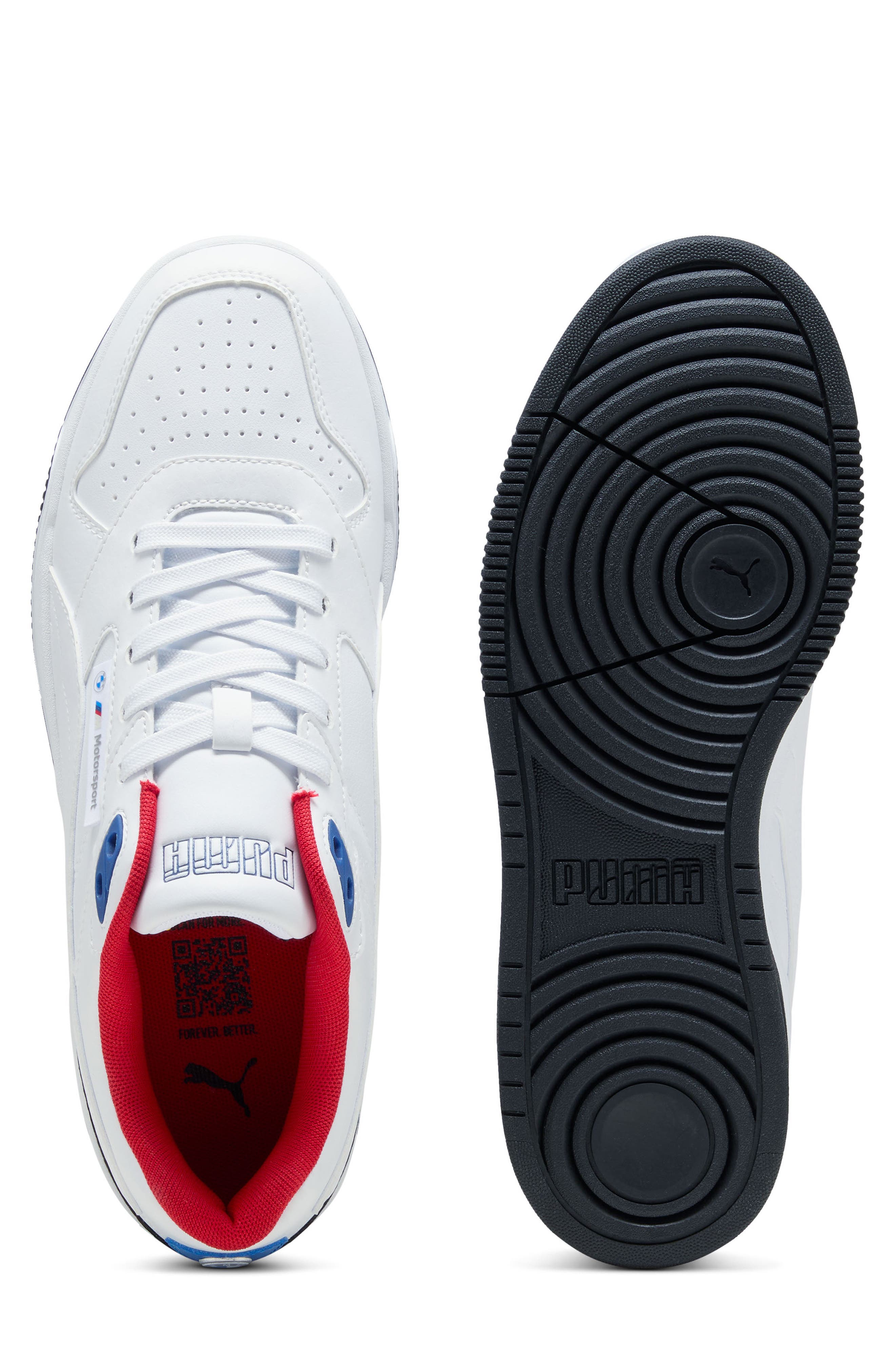 BMW M Motorsport RBD Drive Low Sneaker, Alternate, color, PUMA WHITE/ PRO BLUE/ POP RED