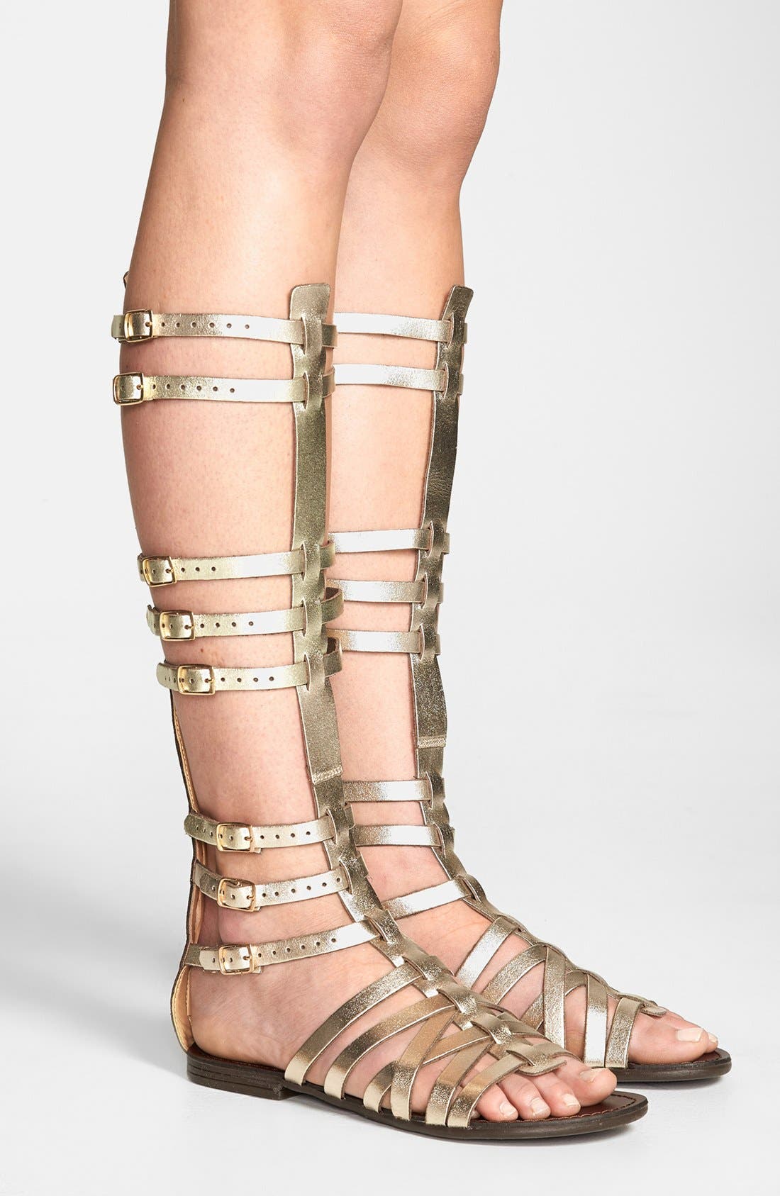 'Sparta' Sandal, Alternate, color, PLATINUM LEATHER