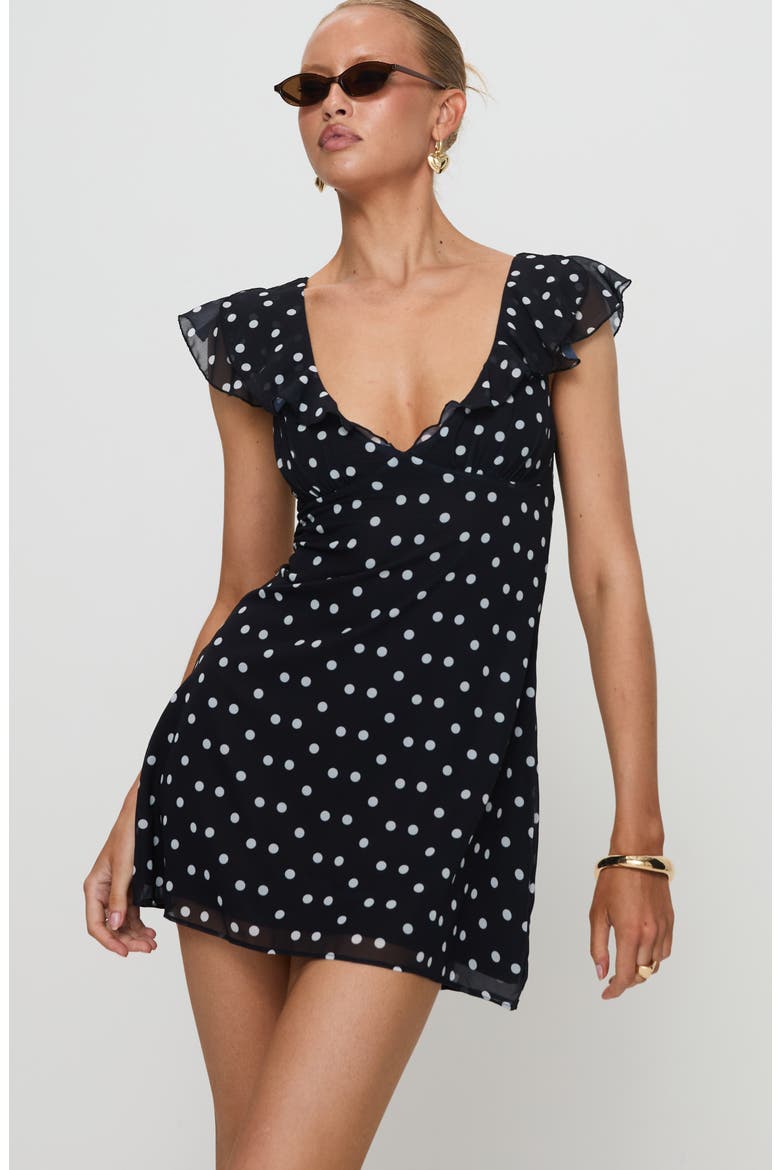 I Guess So Polka Dot Minidress, Alternate, color, BLACK POLKA DOT