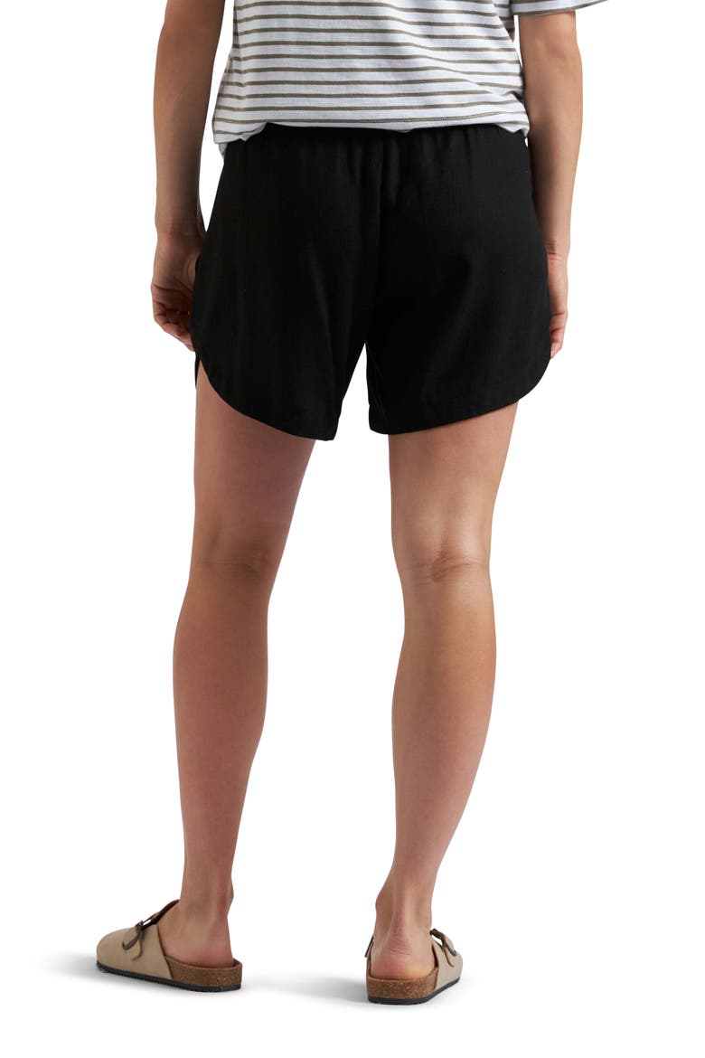 Byron Shirred Linen Short, Alternate, color, BLACK