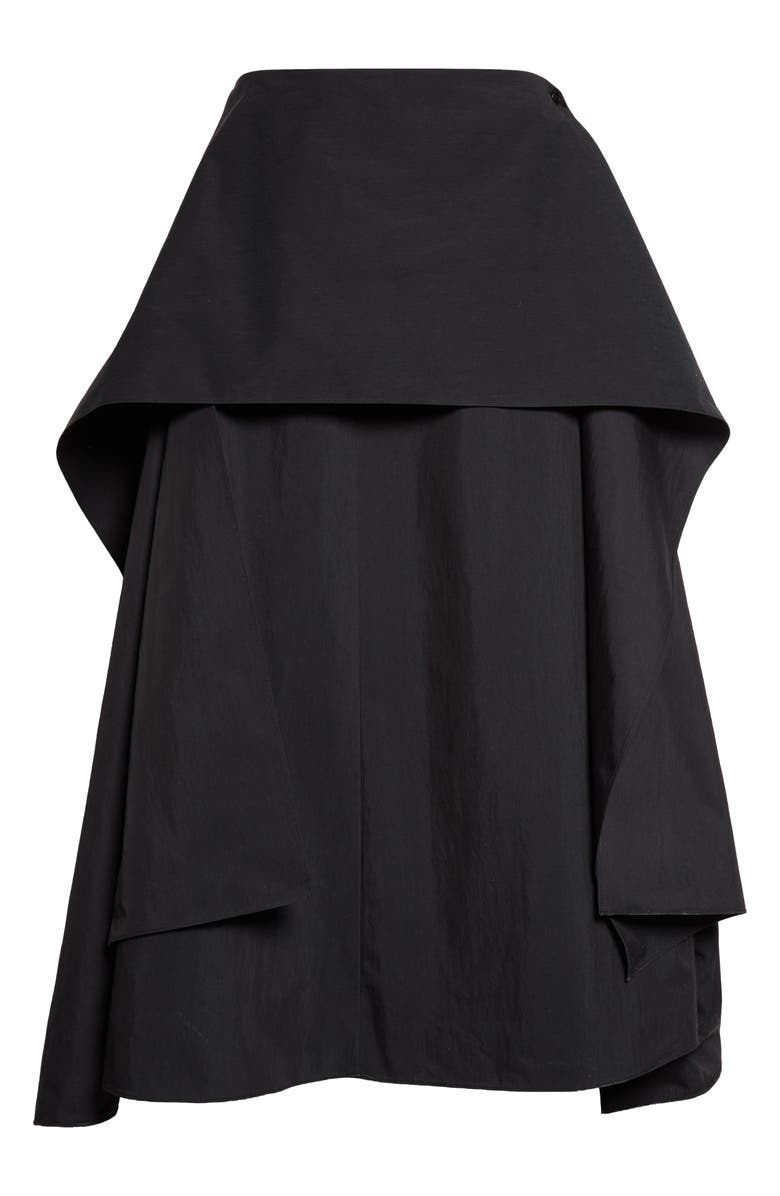 EENK Layered Cotton & Nylon Skirt, Alternate, color, Black