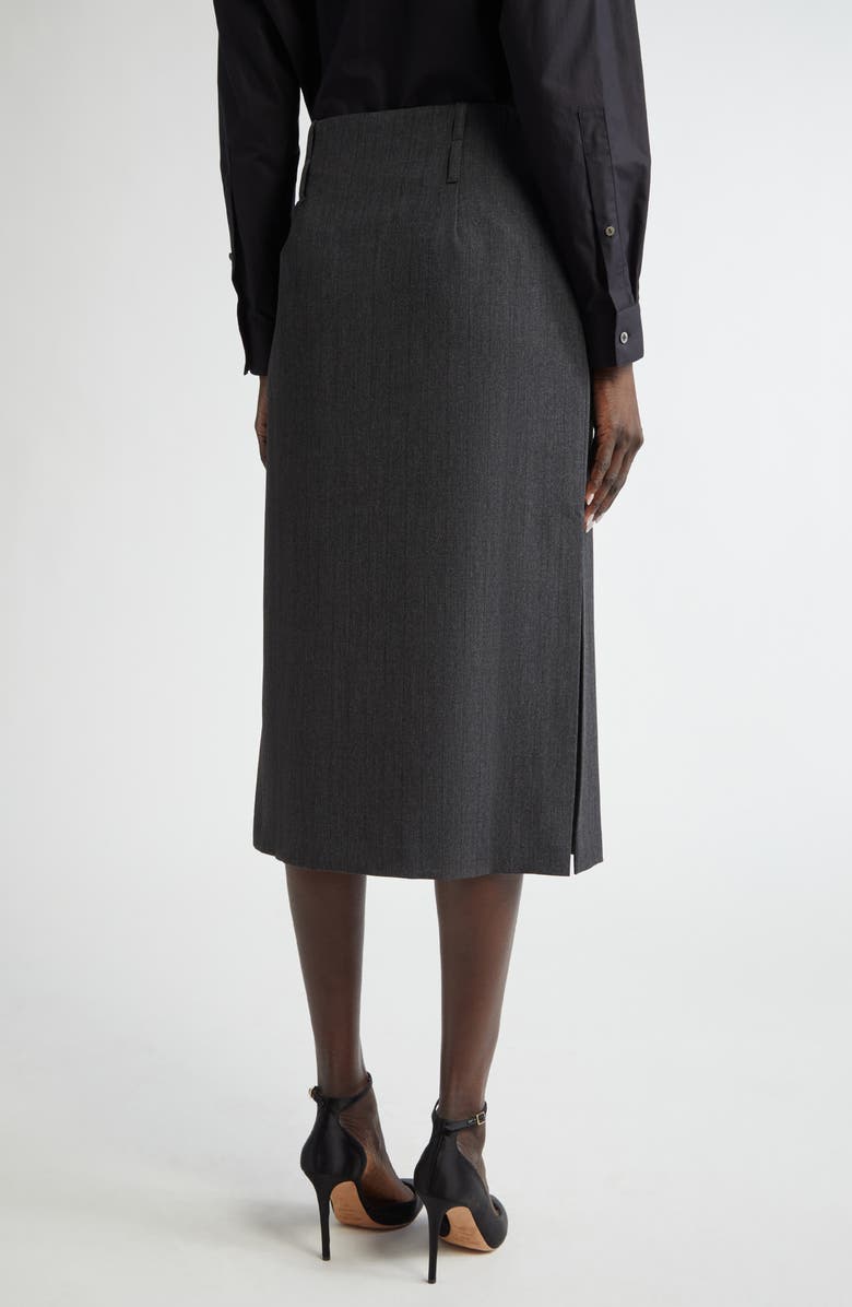 ST. JOHN Pinstripe Luxe Suiting Skirt, Alternate, color, Shadow
