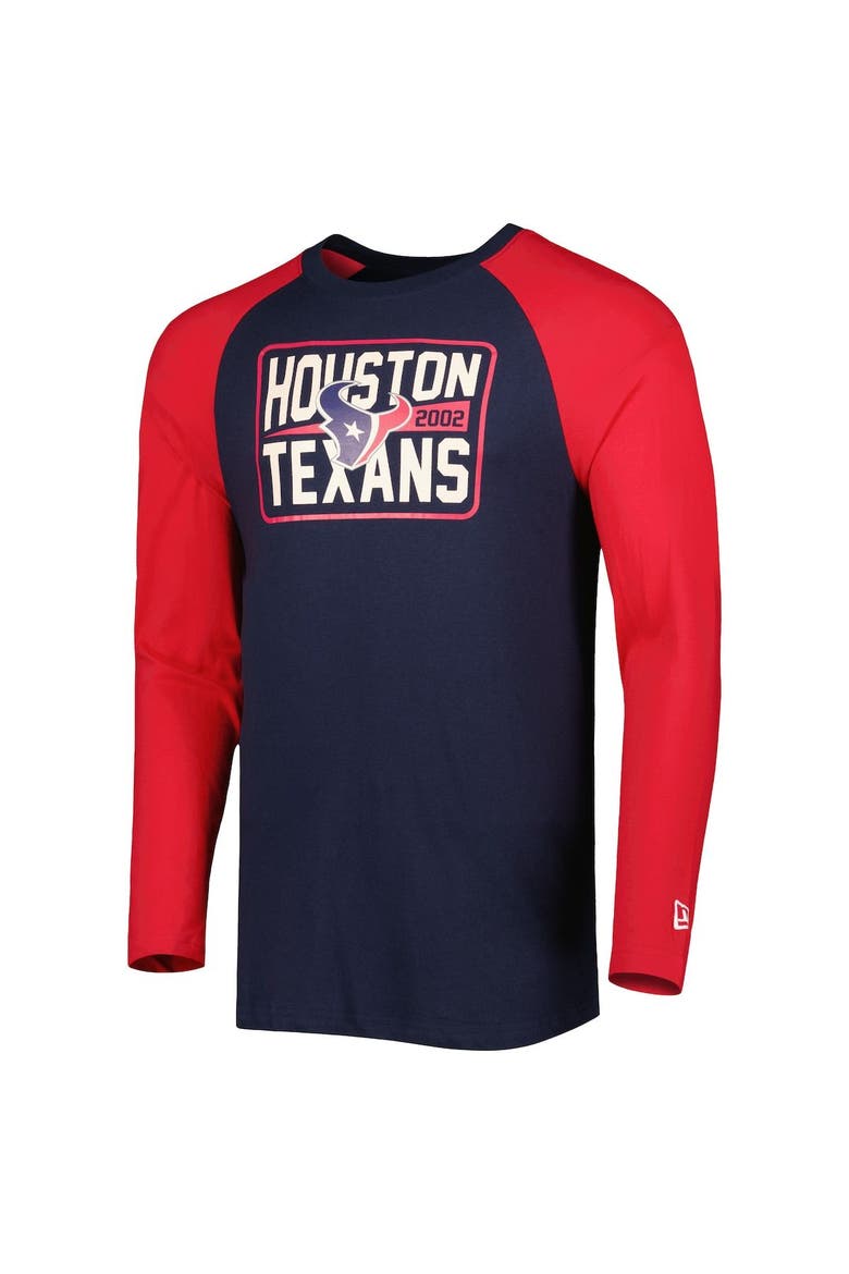 Men's New Era Navy Houston Texans Current Raglan Long Sleeve T-Shirt, Alternate, color, Navy