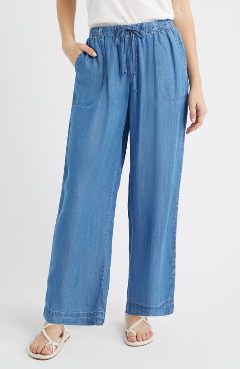 Inaya Chambray Drawstring Ankle Pants