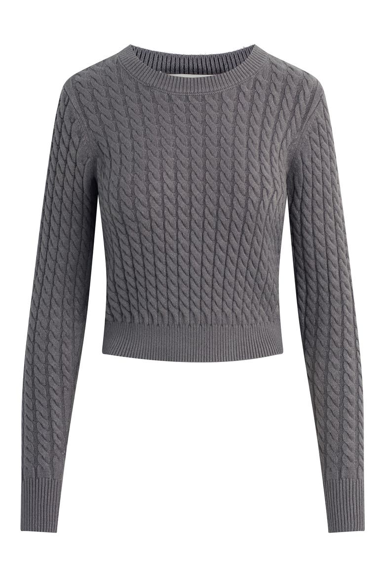The Feel Good Cable Stitch Sweater, Alternate, color, GREY SHADOW