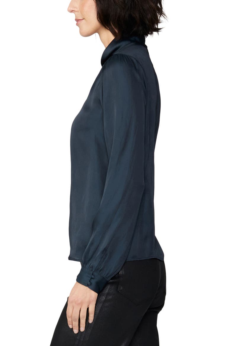 Ceres Twist Neck Cutout Satin Blouse, Alternate, color, NAVY