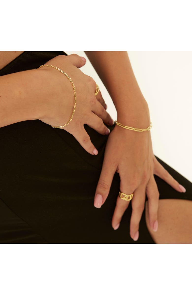 Spero London Rectangular Sterling Silver Chain Bracelet, Alternate, color, Gold