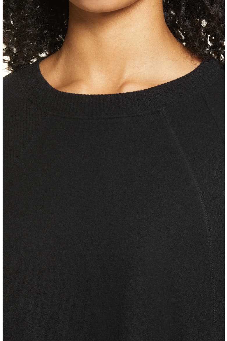 Cozy Ribbed Inset Layered Tunic, Alternate, color, BLACK