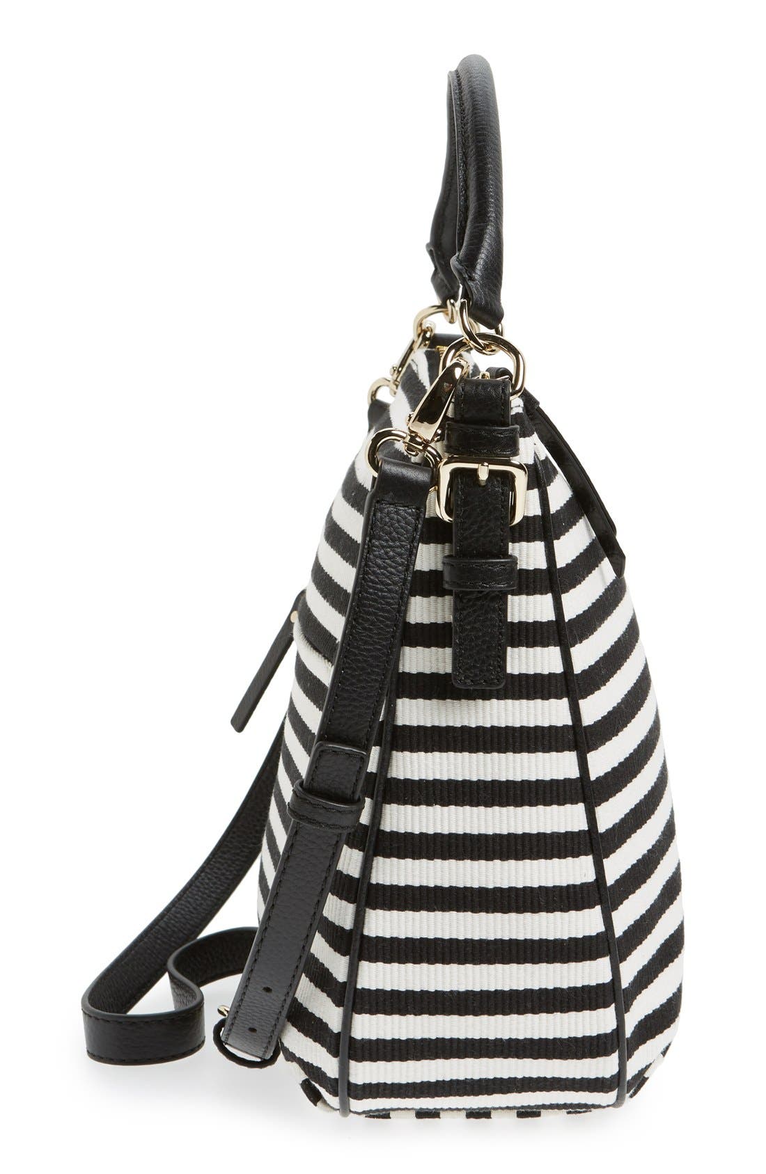 'cobble hill - small ella' crossbody bag, Alternate, color, BLACK/ CREAM