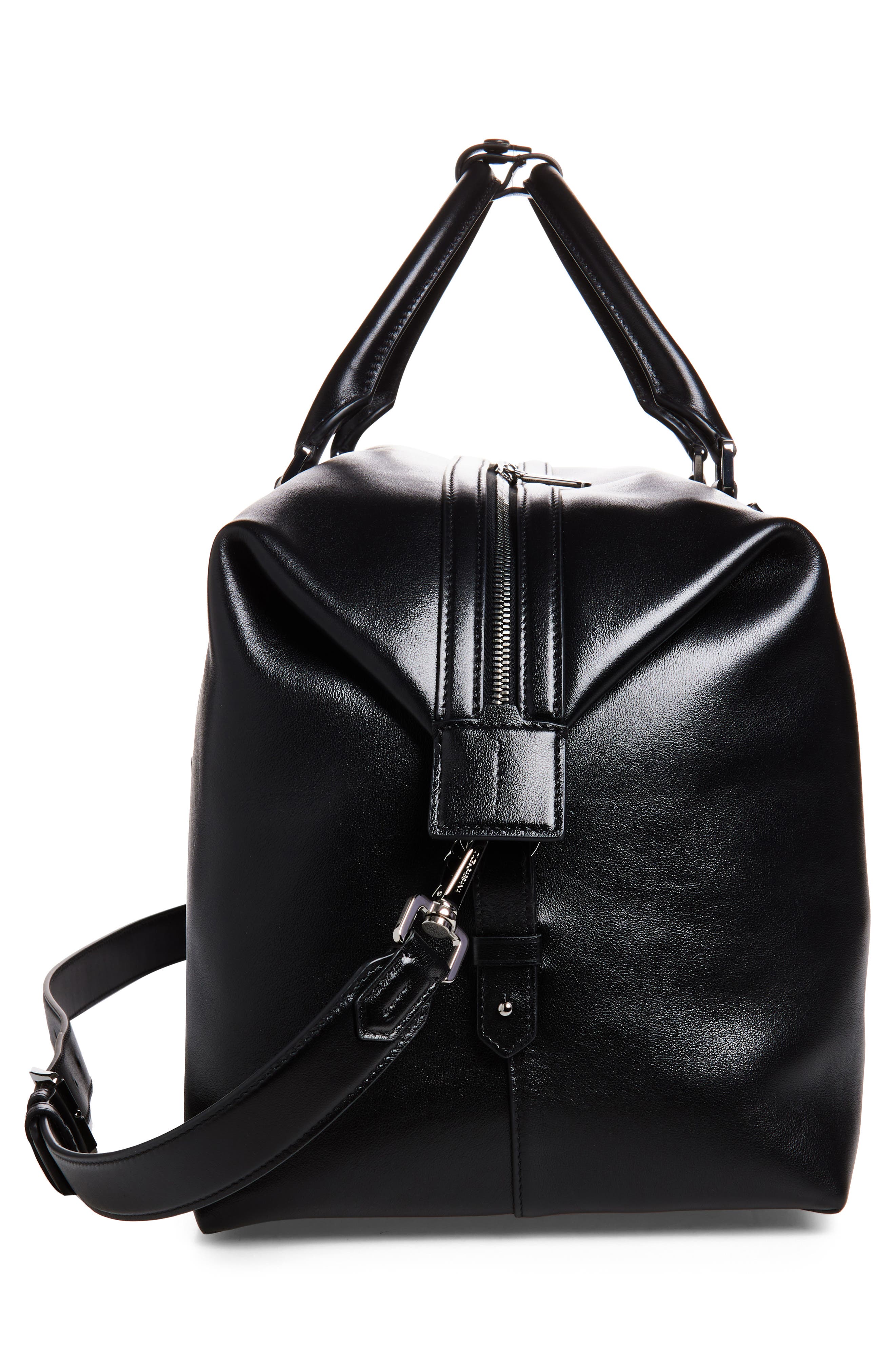 Dolce&Gabbana Roma Leather Duffle Bag, Alternate, color, 80999 Nero