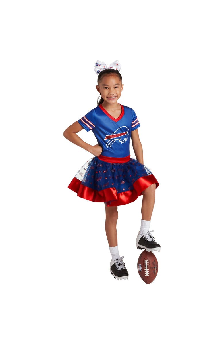 JERRY LEIGH Girls Youth Royal Buffalo Bills Tutu Tailgate Game Day V-Neck Costume, Main, color, 
