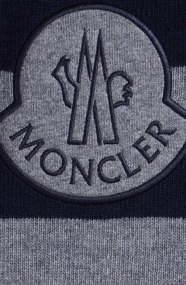 Moncler Kids' Logo Virgin Wool Crewneck Sweater, Alternate, color, 