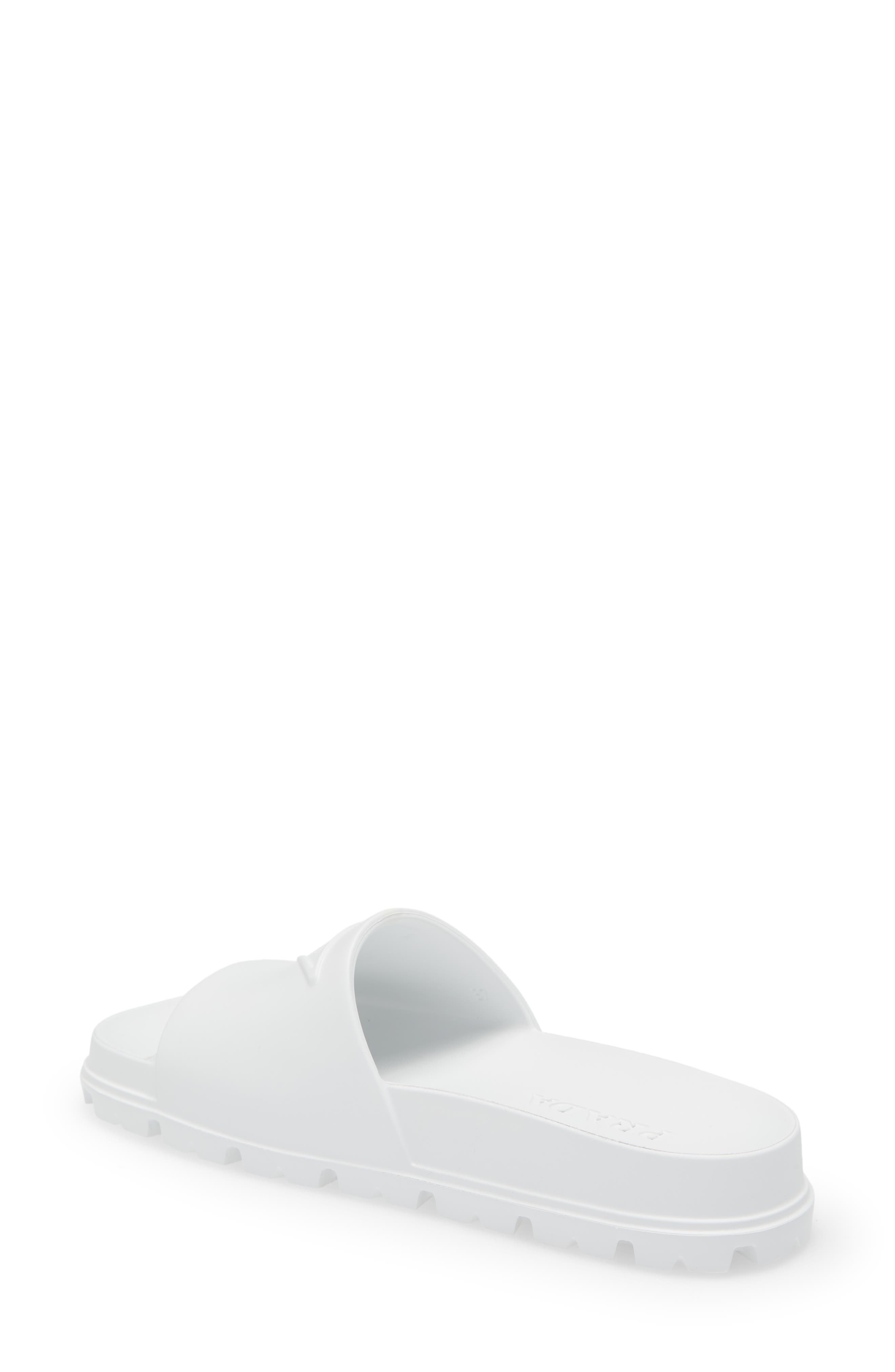 Prada Logo Slide Sandal, Alternate, color, 
