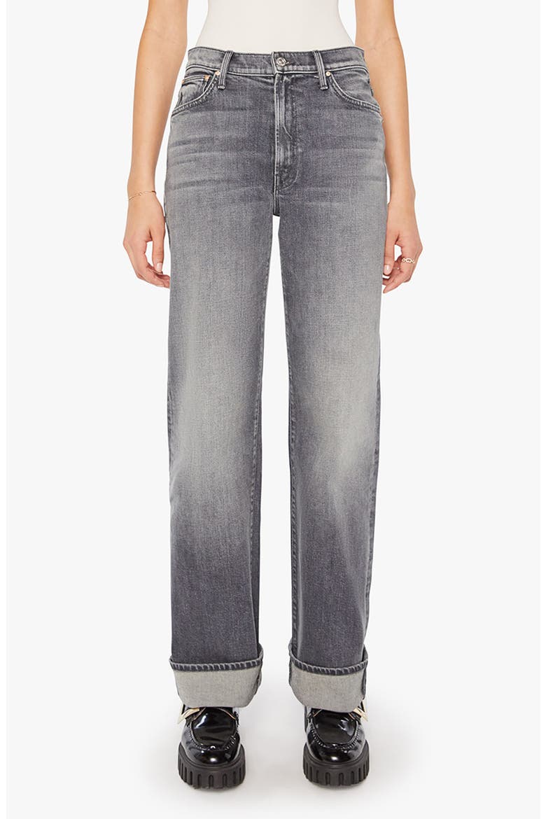 The Dodger Skimp High Waist Cuffed Hem Wide Leg Jeans, Main, color, MOSH PIT MEMORIES