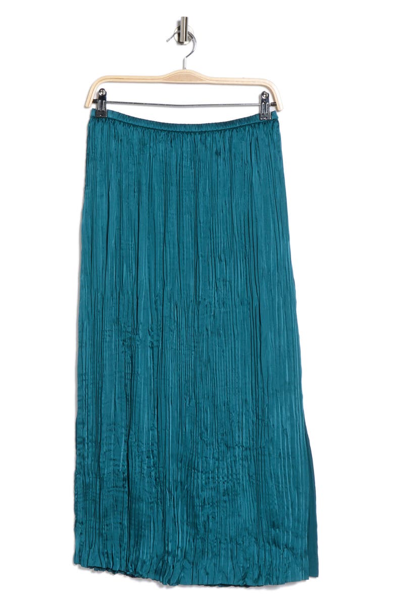 Vince Crushed Overlay Satin Midi Skirt, Alternate, color, Blue Waltz