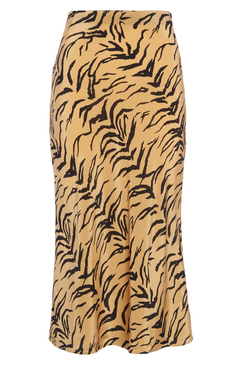 Tiger Stripe Silk Midi Slip Skirt, Alternate, color, TIGER STRIPES DISTANT SAND