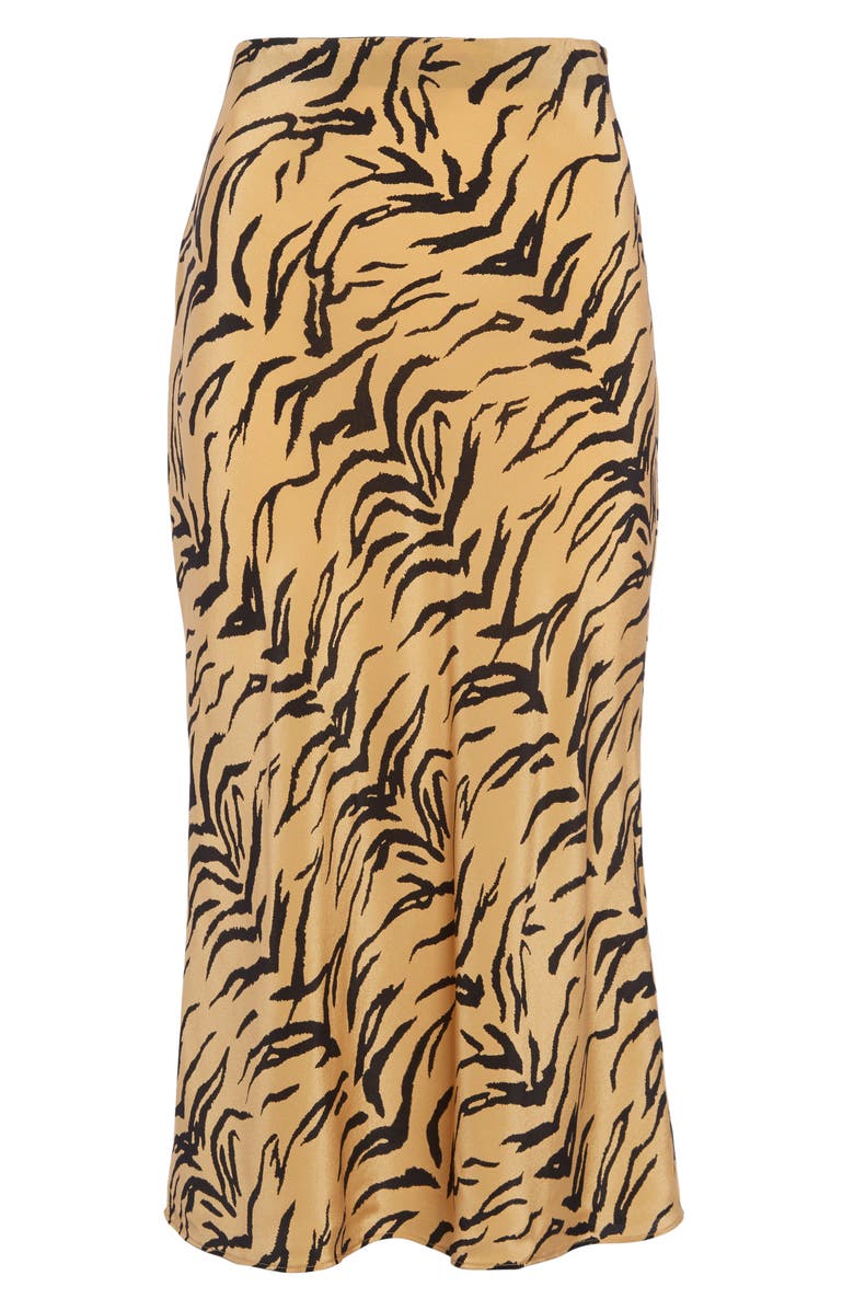 Madewell Tiger Stripe Silk Midi Slip Skirt, Alternate, color, 