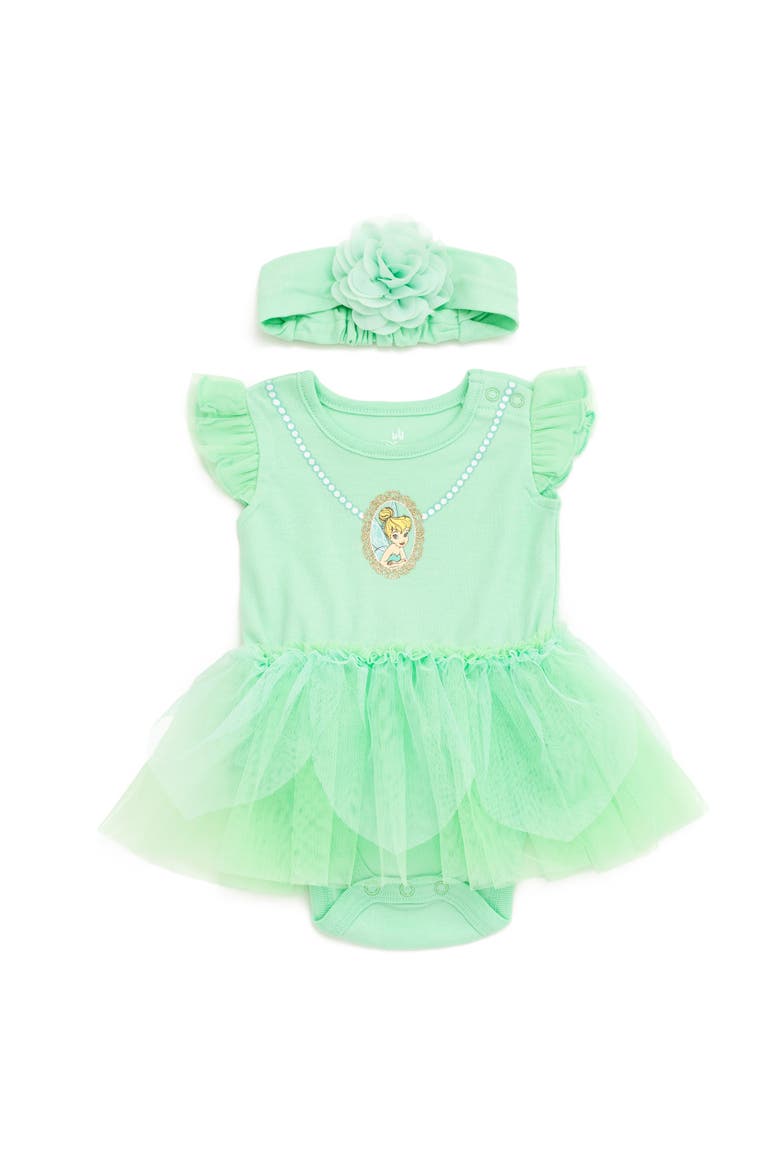 Peter Pan Tinker Bell Cosplay 2-Piece Tutu Bodysuit and Headband Set, Main, color, Mint Tinker Bell